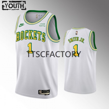 Camiseta Niños NBA Houston Rockets Jabari Smith jr. 1 Nike 2022-23 Classic Edition Blanco Swingman